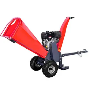 TUV CE Electric Starter 4 Stroke 420CC Gasoline Powerful 15HP 5 Inch Garden Agricultural Drum Wood Chipper Shredder With Conveyo