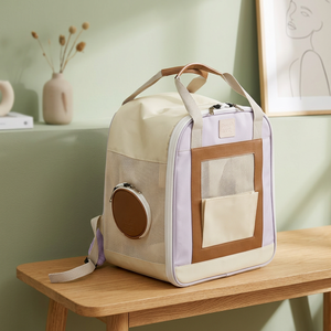 Mochila para Mascotas Plegable, Ligera, Lavable, de Poliéster, Cómoda, con Capacidad para 5 kg - Color Morado Taro - Product Image 2