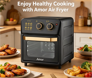 Friteuse à air électrique multifonctionnelle Amor, nouveau design, 1250W, contrôle de la température, cuisson sans huile, fenêtre de visualisation, usage domestique - Product Image 4