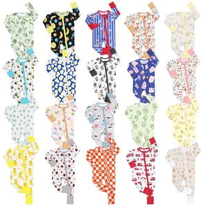 Pijamas de Viscosa de Bambú con Impresión Personalizada al por Mayor Mameluco de Bebé de Bambú Orgánico con Doble Cremallera Ropa de Bambú para Niños Pequeños - Product Image 1