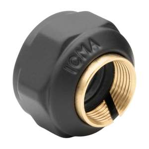 Adaptador de cobre mecanizado con tapa negra mate 12-24x1.5 Accesorio de prensa de rosca hembra a macho para aplicaciones de refrigeración y aceite - Product Image 1
