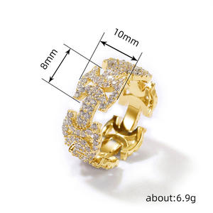 Anello Cocktail Q703 con Lettera, Micro Pavé di Zirconia Cubica Sintetica, Anello Unisex alla Moda, Gioiello per Feste - Product Image 4