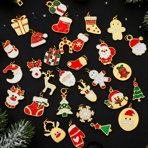 Breloques de bijoux DIY, chaîne, pendentif cloche de Noël Père Noël en acier inoxydable pour bracelet, collier, sac, accessoires de mode pour filles, bijoux - Product Image 1