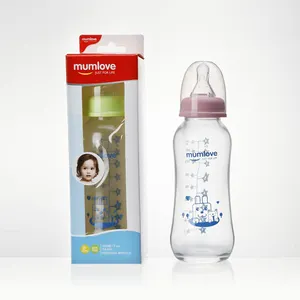 Mumlove מוצר 225ml גוף צורת קשת תינוק זכוכית האכלת בקבוק אספקת האכלת Bpa משלוח תינוק בקבוקים בתפזורת