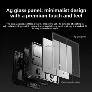 แผงกระจก2.0ตาข่ายไร้สายแบบ UK <span class=keywords><strong>Mi</strong></span> สวิตช์ติดผนังอัจฉริยะสีขาวเทาสำหรับบ้านอัจฉริยะ <span class=keywords><strong>Xiaomi</strong></span> - Product Image 5