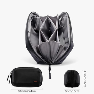 Étui organisateur électronique pour câbles et accessoires, sac de rangement de voyage en nylon durable avec plusieurs compartiments - Product Image 3