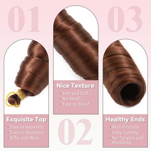 Venta al por mayor <span class=keywords><strong>de</strong></span> <span class=keywords><strong>cabello</strong></span> rizado francés <span class=keywords><strong>de</strong></span> 24 pulgadas y 150 g, MOQ 3, <span class=keywords><strong>cabello</strong></span> preestirado para <span class=keywords><strong>trenzas</strong></span>, <span class=keywords><strong>cabello</strong></span> rizado suelto y ondulado para peinados <span class=keywords><strong>de</strong></span> ganchillo. - Product Image 4