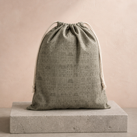 Pochette rustique en toile à cordon pour encens, motif dessin animé, réutilisable, pour bâtonnets d'encens, bouquets de sauge et produits aromatiques