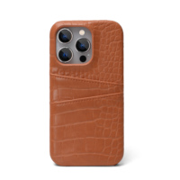 Étui de téléphone en cuir PU crocodile de luxe pour affaires avec fente pour cartes, protection antichoc personnalisée pour iPhone toutes séries