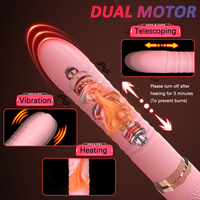 Vibrateur réaliste à double moteur avec fonction de chauffage, 10 modes, jouet sexuel, stimulateur clitoridien pour stimulation anale