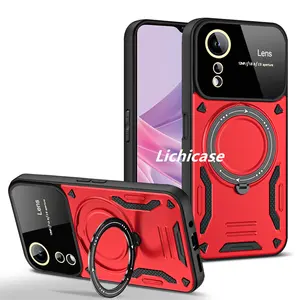 Lichicase 360 Degree Rotation Stand Multifunctional Phone Case For Oppo Reno 11F Back Cover With Magnetic Wireless Charging