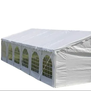 Pipa baja galvanis 5X12M, tenda pesta luar ruangan dengan sisi dapat dilepas, tenda pernikahan putih