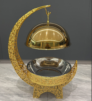 Nouveau Réchaud de Buffet Professionnel Diamant 8L en Acier Inoxydable Doré pour Restauration, Chauffe-Plats Suspendu