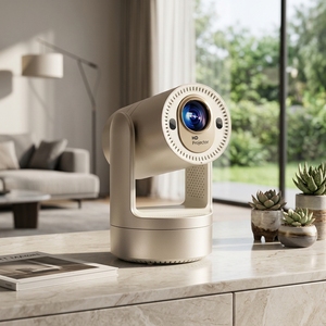 โปรเจคเตอร์แอนดรอยด์ 4K พกพา สมาร์ทมินิโปรเจคเตอร์ พร้อมแบตเตอรี่ 200 ลูเมนส์ WiFi BT 720P โปรเจคเตอร์ดูหนังกลางแจ้ง - Product Image 1
