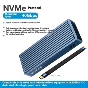 Sấm sét 4/3 Type-C nhôm trường hợp M.2 di động bên ngoài NVMe trạng thái rắn hộp đĩa cứng 40Gbps <span class=keywords><strong>HDD</strong></span> bao vây - Product Image 6