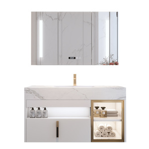 Nuevo Mueble de <span class=keywords><strong>Baño</strong></span> Blanco de Tendencia a Precio Económico con Lavabo de Pizarra, Muebles de <span class=keywords><strong>Baño</strong></span> con Lavabo - Product Image 3