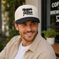 Casquette de baseball sportive 5 panneaux personnalisée avec broderie 3D en relief religieuse, en coton doux bicolore, style Dad Hat, pour événements religieux et cadeaux de groupe