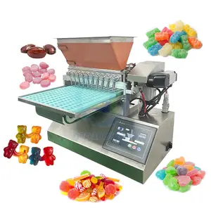 ماكينة صناعة حلوى الجيلي لصنع الحلوى على شكل صماغ, معدات ترسيب الجيلي على شكل صماميم صغير الحجم لإنتاج الحلوى