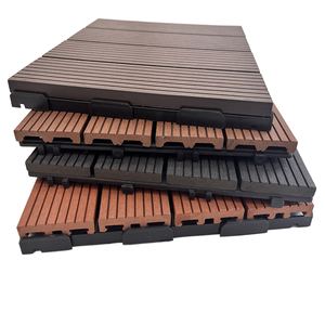 Hiện đại ngoài trời <span class=keywords><strong>WPC</strong></span> decking 30cm x 30cm <span class=keywords><strong>DIY</strong></span> gỗ-nhựa Composite sàn một thế hệ Sọc Vuông tùy chỉnh chải - Product Image 4