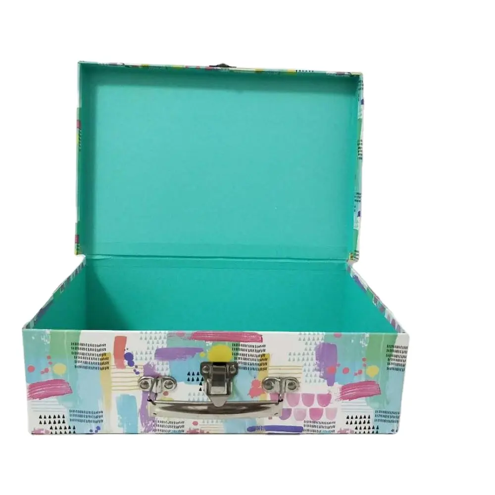 Китайская фабрика, квадратная бумажная картонная коробка для чемодана с ручкой, китайский поставщик, оптовая продажа, упаковка, бумажный чемодан, подарочная коробка