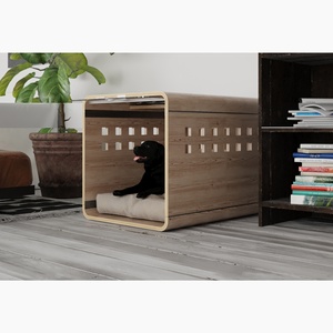 Gabbia per Cani da Interno Pieghevole e Richiudibile in Acrilico Trasparente con Telaio in Legno, Arredo di Design Moderno e Personalizzato - Product Image 5