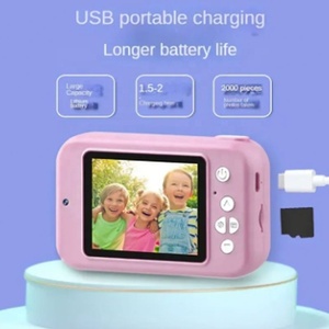Nouvel appareil photo numérique pour enfants (filles et garçons) avec écran 2,4 pouces, capteur MOS, fonction selfie, design dessin animé, cadeau d'anniversaire, photographie en basse lumière, un clic - Product Image 5