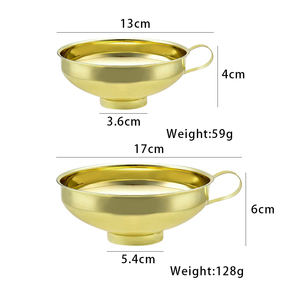 Entonnoirs de mise en conserve à large ouverture en acier inoxydable doré, durables, de qualité alimentaire, pour la cuisine, pour filtrer les liquides - Product Image 6