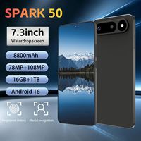 Smartphone Spark 50 5G, écran 7,3 pouces 1440*3040, batterie 8800 mAh, 16 Go + 1 To, appareil photo 108 MP pour le jeu, les voyages, les affaires et l'usage quotidien