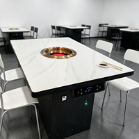Table de barbecue sans fumée auto-purifiante Jilu avec logo personnalisé et échappement inférieur pour les chaînes de restaurants de barbecue
