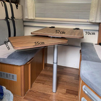 Pied de table extensible double couche en alliage d'aluminium LXRV avec déplacement avant/arrière et rotation à 360 degrés pour camping-car