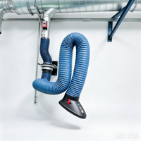 Extracteur de fumées de soudage mural avec bras flexible en acier au carbone, conduit d'air rotatif à 360° pour laboratoire, puissant et à mouvement libre