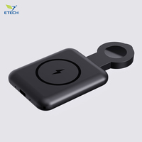 Chargeur sans fil pliable 3-en-1 ETECH 2025 Premium avec port Type-C, charge rapide Qi2 15W, matériau ABS, moule privé, compatible iOS/Android
