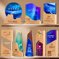 Trophée de sport en résine de pickleball en bois personnalisé avec logo de conception gratuite en gros