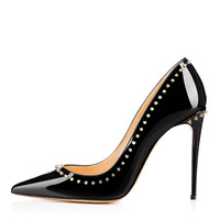 Escarpins à talons aiguilles pointus à clous, dégradé rouge et noir, grande taille 46, chaussures sexy pour femmes