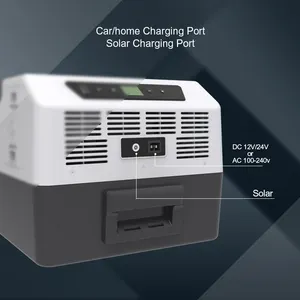 Custom Logo Portable Mobile Fridge Car Refrigerator With Built-in Battery Solar 12V Freezer Camping Fridge Prices