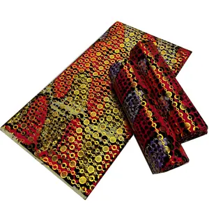 Altın baskı afrika balmumu kumaş pamuk gerçek Ankara Pagne loinwedding Batik düğün parti için malzeme 6 metre