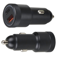 Mini chargeur de voiture Double port de charge Chargeur de voiture USB Type a ou Type C Charge rapide Marteau de sécurité Chargeur de voiture portable en métal