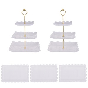 Món tráng miệng bảng đứng Bộ 3-Tier nhựa <span class=keywords><strong>cupcake</strong></span> là viết tắt của Đảng Cookie khay - Product Image 2