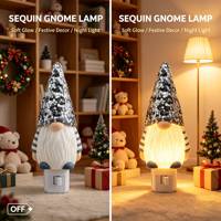 Luce Notturna a Forma di Gnomo Natalizio, Lampada da Parete Nordica con Fiocchi di Neve, Decorazione Luminosa per Casa e Camera da Letto