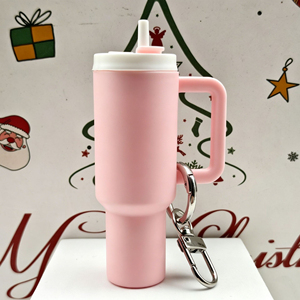 QYS RTS US Stock Mini Tumbler Keychain Colorful Cup Key Ring Chapstick Holder Handbag Charm - Product Image 4