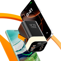 Batterie externe 20000mAh en PVC Li-Polymère avec câble Type-C rétractable, charge rapide 22.5W, chargeur portable, lumière d'ambiance, poignée de transport