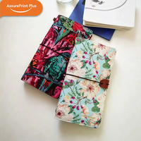 Carnet de voyage Liberty en tissu de coton floral, couverture rigide, rechargeable, feuilles mobiles, imprimé couleur, en cuir PU