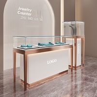 Vitrine à bijoux sur mesure en acier inoxydable haut de gamme, luxe or, diamant, jade, montre, comptoir en verre, multifonctionnelle, rectangulaire