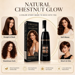 Crème colorante permanente pour cheveux à l'extrait d'herbes naturelles avec peigne intégré, marque privée, qualité professionnelle - Product Image 1