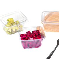 Sunzza En gros Boîte de conditionnement en plastique PE transparente, de qualité alimentaire, jetable, à paroi mince, pour bonbons, aliments secs et coupés frais, à emporter