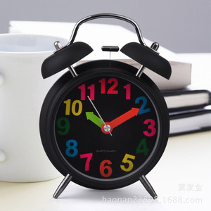 Pink Metal <b>Alarm</b> <b>Clock</b> 4 Inch Silent <b>Non</b> <b>Ticking</b> With Glow In Dark Dial For Desk Use - Product Image 2