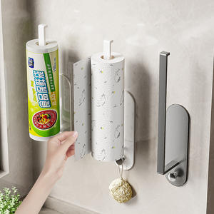 Support de papier essuie-tout multifonction Heaven And Earth Fish, gris anthracite, pour rangement de rouleaux, pour utilisation dans les armoires, hauteur 6-7,9 pouces - Product Image 1