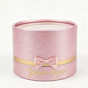Tubo de Papel Rosa Brillante Personalizado con Ventana Transparente, Impresión en Lámina Dorada, Embalaje Reciclable para Cosméticos y Regalos - Product Image 4