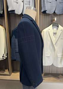 2025 Top vente grande taille laine formel simple boutonnage hommes d'affaires costumes de <span class=keywords><strong>mariage</strong></span> pour sur mesure marié imperméable noir veste - Product Image 2