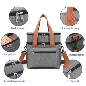 Sac isotherme souple et imperméable pour pique-nique, glacière de transport pour aliments, idéal pour le camping et les escapades de fin de semaine, avec réduction en gros - Product Image 2